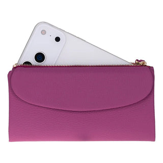 Vellure Leather Women's Clutch, Large, Purple - BlackBrook Case