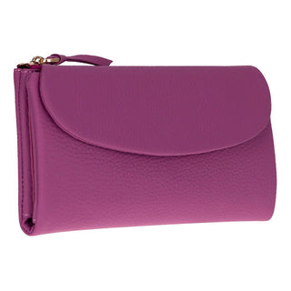 Vellure Leather Women's Clutch, Large, Purple - BlackBrook Case
