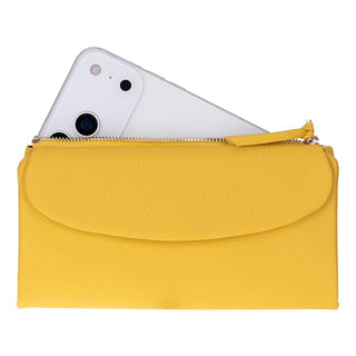 Vellure Leather Women's Clutch, Large, Yellow - BlackBrook Case
