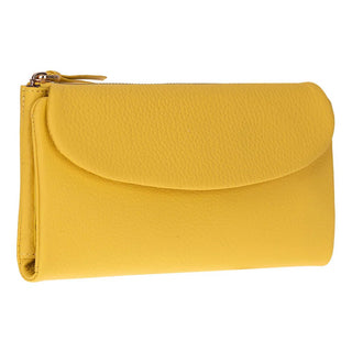 Vellure Leather Women's Clutch, Large, Yellow - BlackBrook Case
