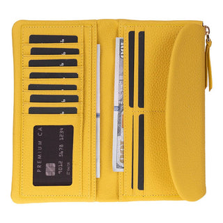 Vellure Leather Women's Clutch, Large, Yellow - BlackBrook Case
