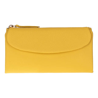Vellure Leather Women's Clutch, Large, Yellow - BlackBrook Case