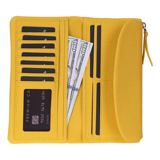 Vellure Leather Women's Clutch, Large, Yellow - BlackBrook Case