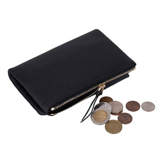 Vellure Leather Women's Clutch, Medium, Black - BlackBrook Case
