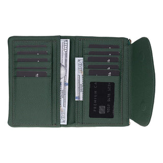 Vellure Leather Women's Clutch, Medium, Green - BlackBrook Case