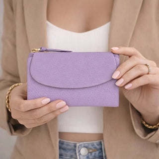 Vellure Leather Women's Clutch, Medium, Lilac - BlackBrook Case
