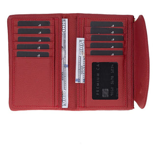 Vellure Leather Women's Clutch, Medium, Red - BlackBrook Case