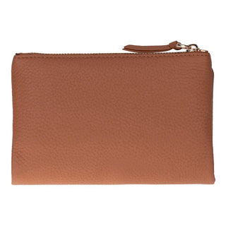 Vellure Leather Women's Clutch, Medium, Tan - BlackBrook Case
