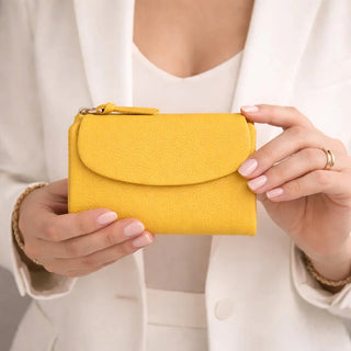 Vellure Leather Women's Clutch, Medium, Yellow - BlackBrook Case