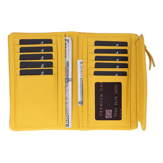 Vellure Leather Women's Clutch, Medium, Yellow - BlackBrook Case