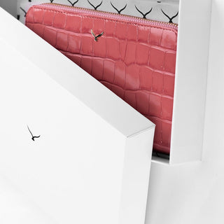 Venezia Women’s Croco Large Leather Wallet with Triple Compartments – Mapi Edition, Pink - Mapi