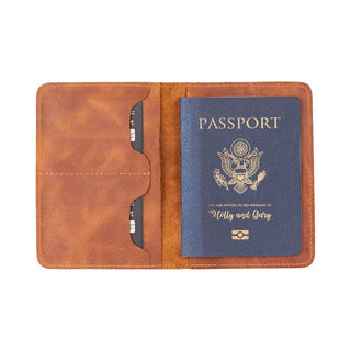 Viaggio Genuine Leather Passport Holder, Golden Tan - BlackBrook Case