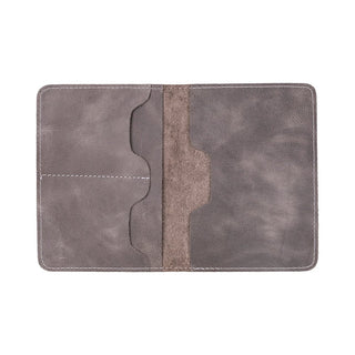 Viaggio Genuine Leather Passport Holder, Light Gray - BlackBrook Case