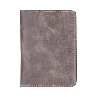 Viaggio Genuine Leather Passport Holder, Light Gray - BlackBrook Case
