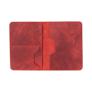 Viaggio Genuine Leather Passport Holder, Light Red - BlackBrook Case