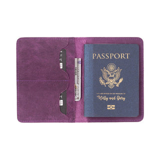 Viaggio Genuine Leather Passport Holder, Mulberry - BlackBrook Case