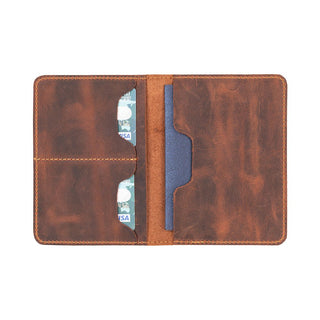 Viaggio Genuine Leather Passport Holder, Saddle Brown - BlackBrook Case