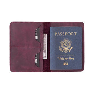 Viaggio Genuine Leather Passport Holder, Scarlet Red - BlackBrook Case