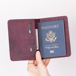 Viaggio Genuine Leather Passport Holder, Scarlet Red - BlackBrook Case
