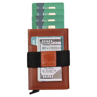 Wade Detachable Mini Wallet – Full‑Grain Leather, RFID Blocking, Burnished Tan - BlackBrook Case