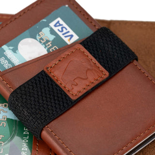 Wade Detachable Mini Wallet – Full‑Grain Leather, RFID Blocking, Burnished Tan - BlackBrook Case