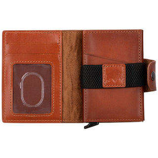 Wade Detachable Mini Wallet – Full‑Grain Leather, RFID Blocking, Burnished Tan - BlackBrook Case