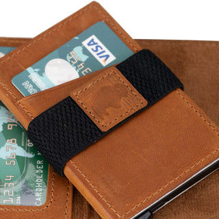 Wade Detachable Mini Wallet – Full‑Grain Leather, RFID Blocking, Golden Brown - BlackBrook Case