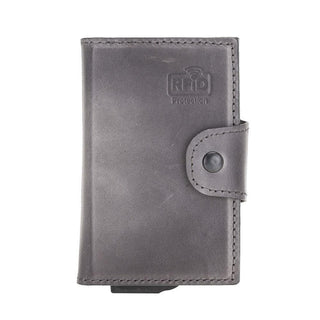 Wade Detachable Mini Wallet – Full‑Grain Leather, RFID Blocking, Gray - BlackBrook Case