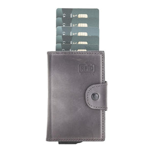 Wade Detachable Mini Wallet – Full‑Grain Leather, RFID Blocking, Gray - BlackBrook Case