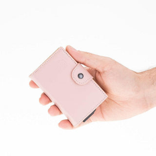 Wade Detachable Mini Wallet – Full‑Grain Leather, RFID Blocking, Pink - BlackBrook Case