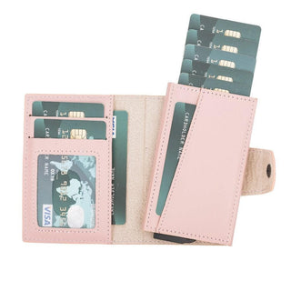 Wade Detachable Mini Wallet – Full‑Grain Leather, RFID Blocking, Pink - BlackBrook Case