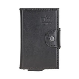 Wade Detachable Mini Wallet – Full‑Grain Leather, RFID Blocking, Rustic Black - BlackBrook Case