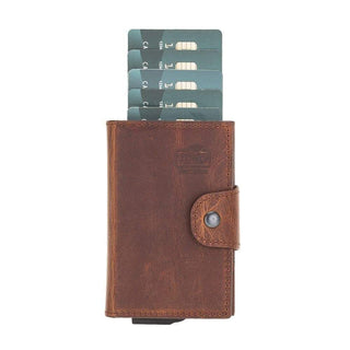 Wade Detachable Mini Wallet – Full‑Grain Leather, RFID Blocking, Saddle Brown - BlackBrook Case
