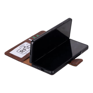 Wally Leather Google Pixel 10 Pro Fold Folio Case, Saddle Brown - BlackBrook Case