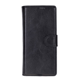 Wally Leather Samsung Galaxy Z Fold7 Folio Case, Rustic Black - BlackBrook Case