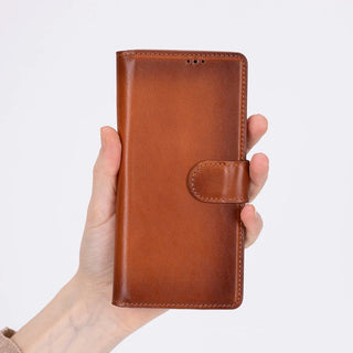 Wally Leather Samsung Galaxy Z Fold7 Folio Case, Rustic Tan - BlackBrook Case