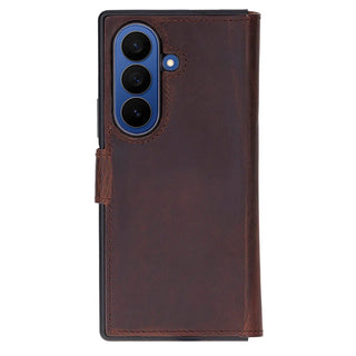 Wally Leather Samsung Galaxy Z Fold7 Folio Case, Saddle Brown - BlackBrook Case