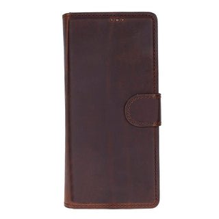 Wally Leather Samsung Galaxy Z Fold7 Folio Case, Saddle Brown - BlackBrook Case