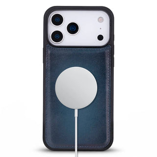 York Leather iPhone 17 Pro MagSafe Case, Blue - BlackBrook Case