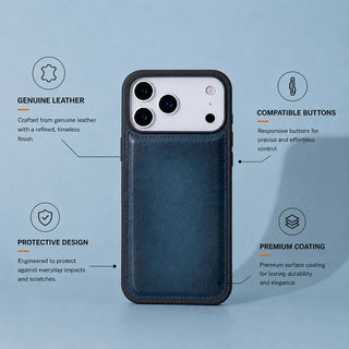 York Leather iPhone 17 Pro MagSafe Case, Blue - BlackBrook Case