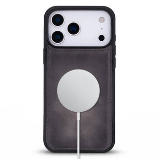 York Leather iPhone 17 Pro MagSafe Case, Gray - BlackBrook Case