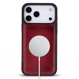 York Leather iPhone 17 Pro MagSafe Case, Red - BlackBrook Case