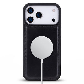 York Leather iPhone 17 Pro MagSafe Case, Rustic Black - BlackBrook Case