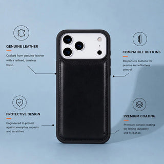 York Leather iPhone 17 Pro Max MagSafe Case, Rustic Black - BlackBrook Case