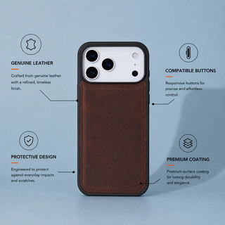 York Leather iPhone 17 Pro Max MagSafe Case, Saddle Brown - BlackBrook Case