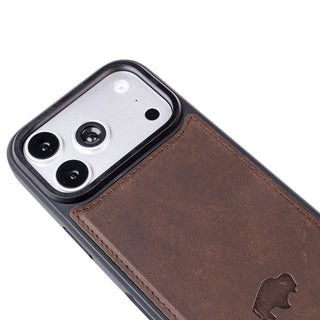 York Leather iPhone 18 Pro Max MagSafe Case, Distressed Coffee - BlackBrook Case