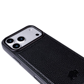 York Leather iPhone 18 Pro Max MagSafe Case, Pebble Black - BlackBrook Case