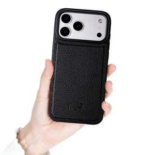 York Leather iPhone 18 Pro Max MagSafe Case, Pebble Black - BlackBrook Case
