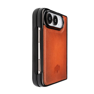 York Leather MagSafe Snap-On Case for iPhone Duo, Burnished Tan - BlackBrook Case