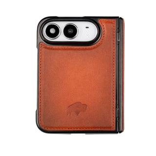 York Leather MagSafe Snap-On Case for iPhone Duo, Burnished Tan - BlackBrook Case